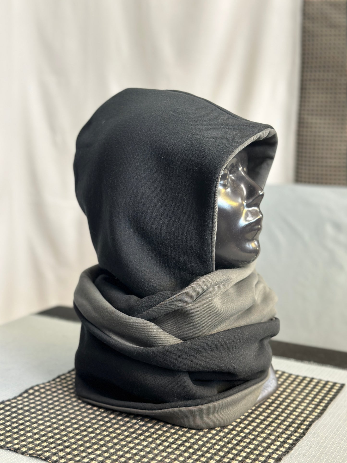Graphite Grey & Black Reversible Rounded Hood – Long Neck Edition
