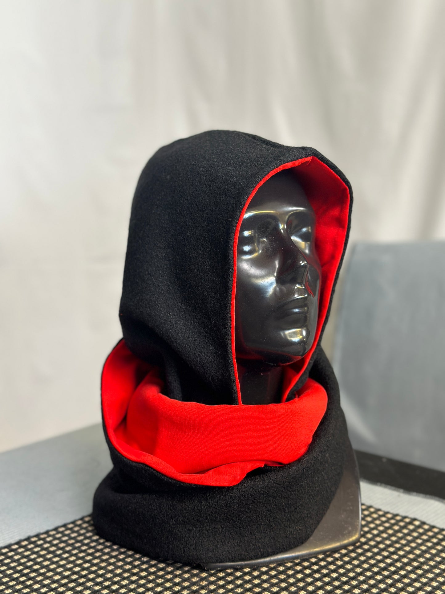 Ruby Red & Black Reversible Rounded Hood – Long Neck Edition