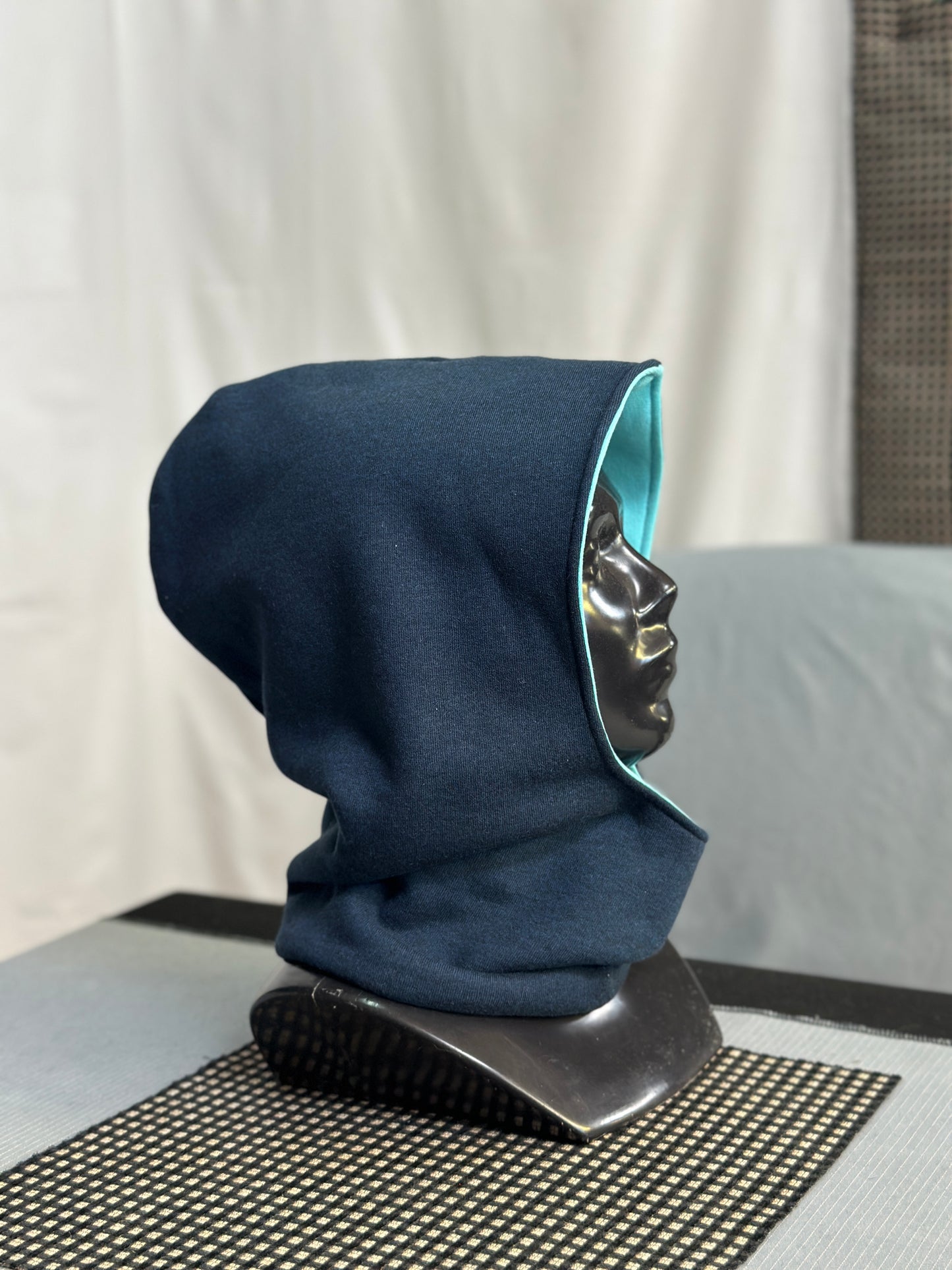 Ocean Turquoise & Midnight Navy Reversible Hood – Short Neck Edition