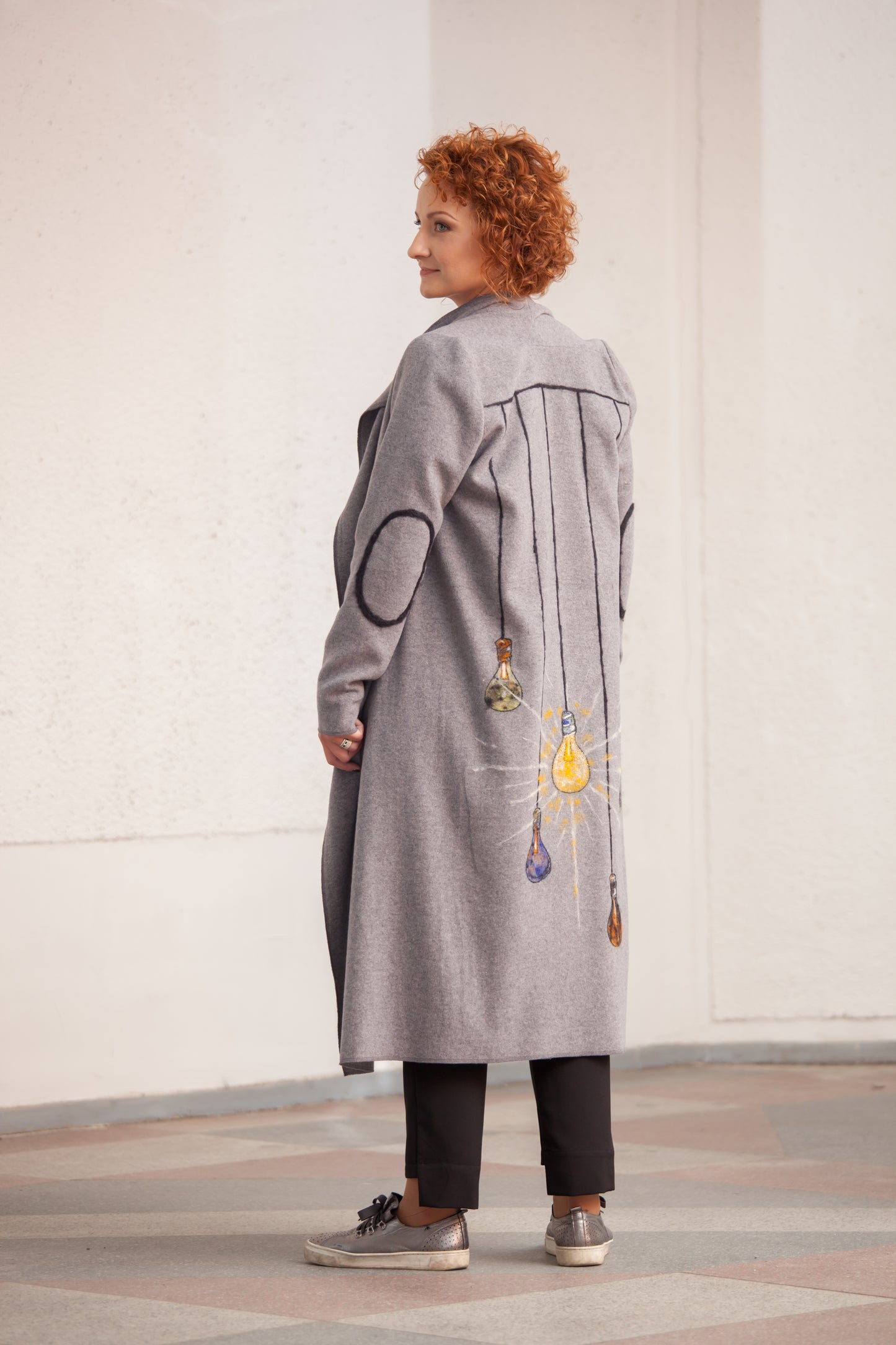 Luxury Handcrafted Felted Wool Cardigan - "The Lanterns" Collection