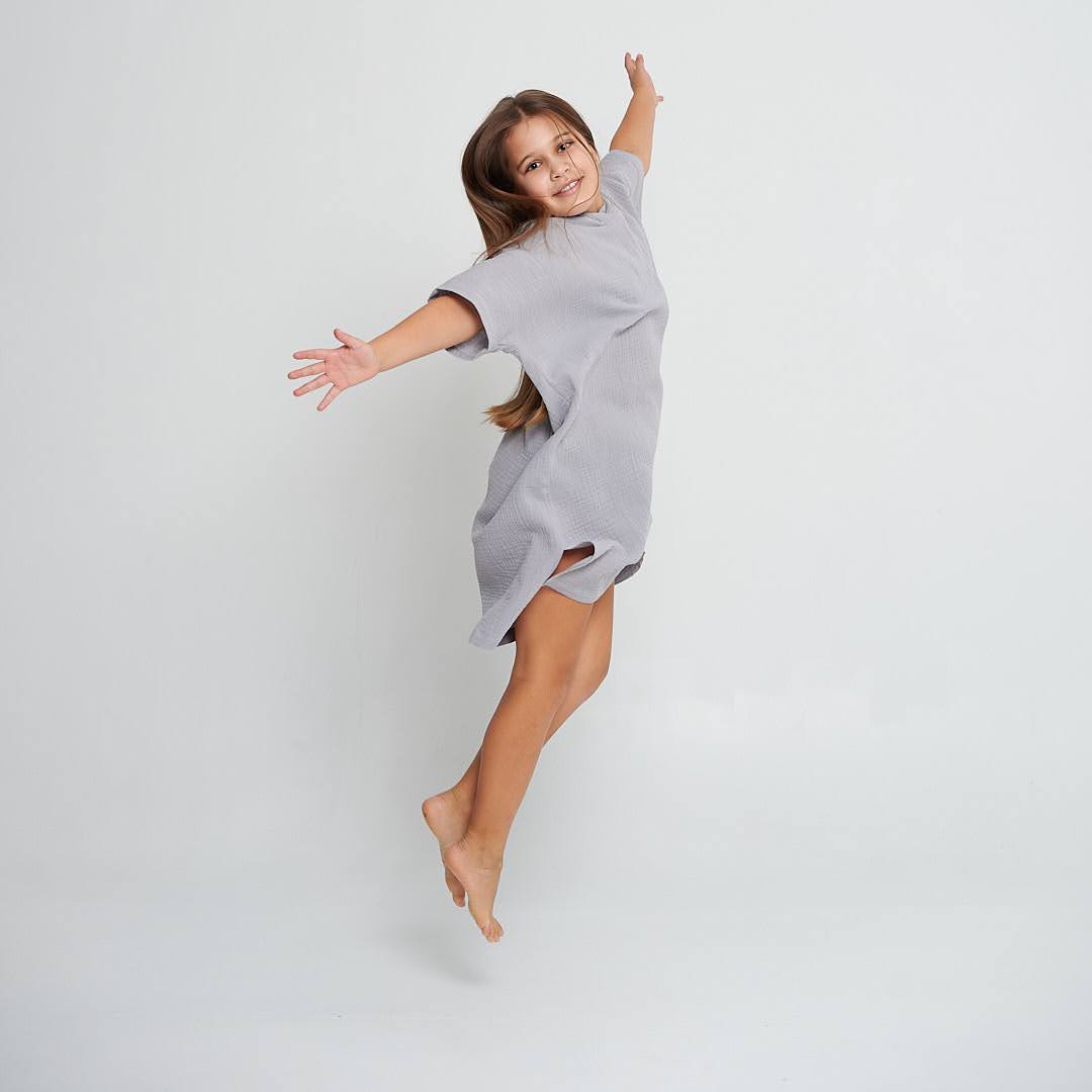 KRABI Kids Muslin Hooded Poncho
