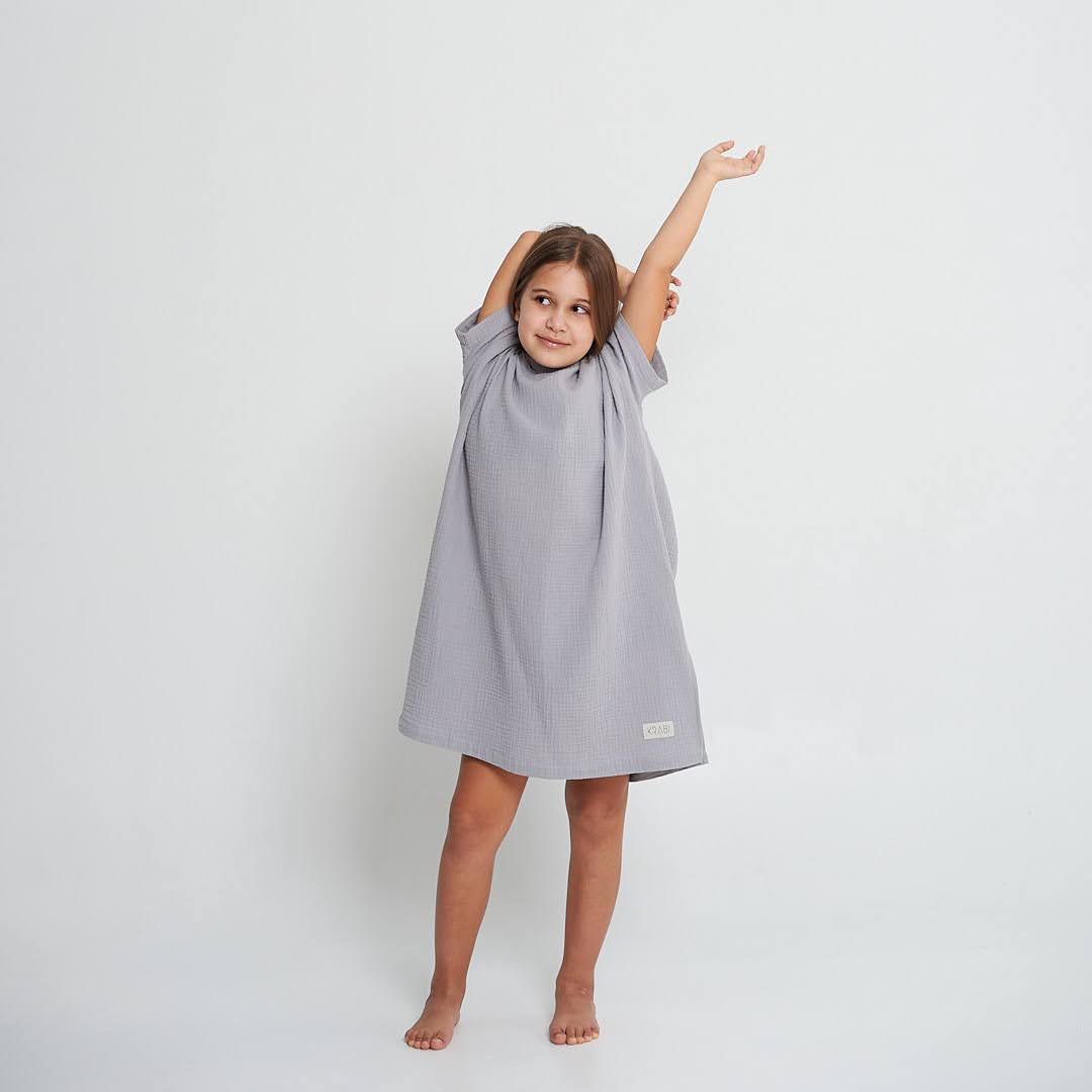 KRABI Kids Muslin Hooded Poncho