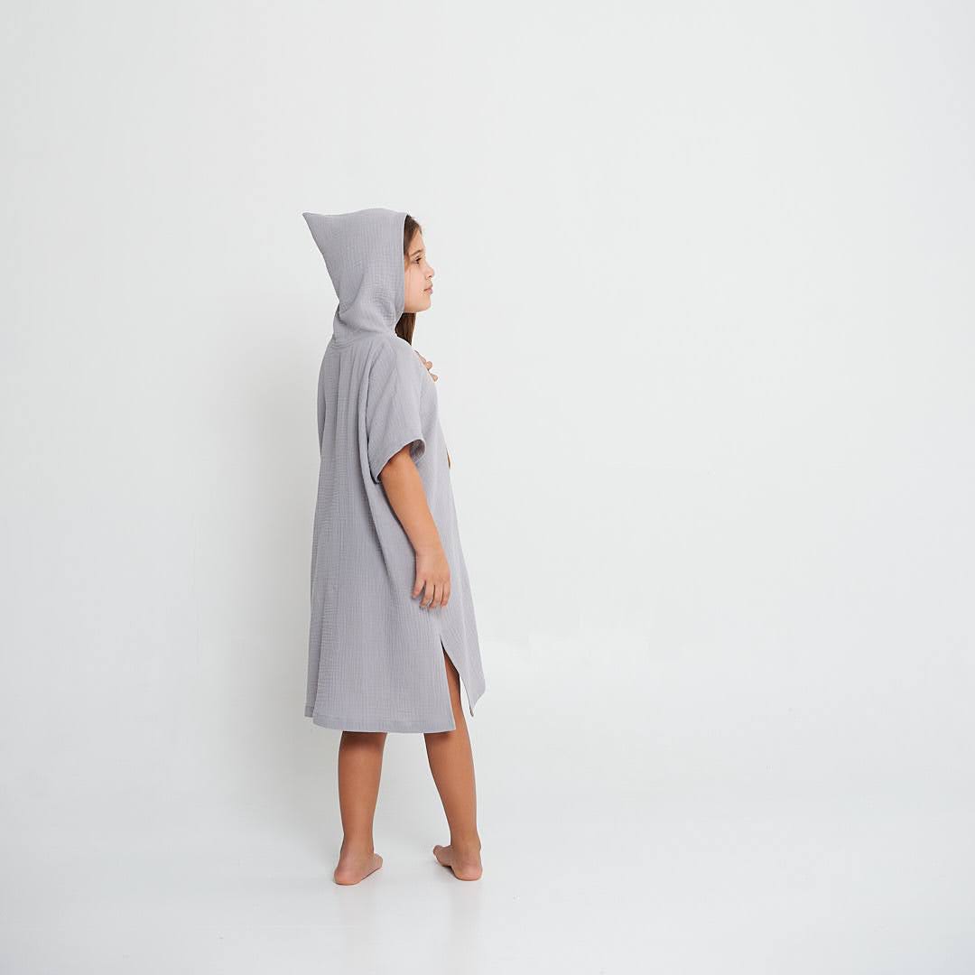 KRABI Kids Muslin Hooded Poncho