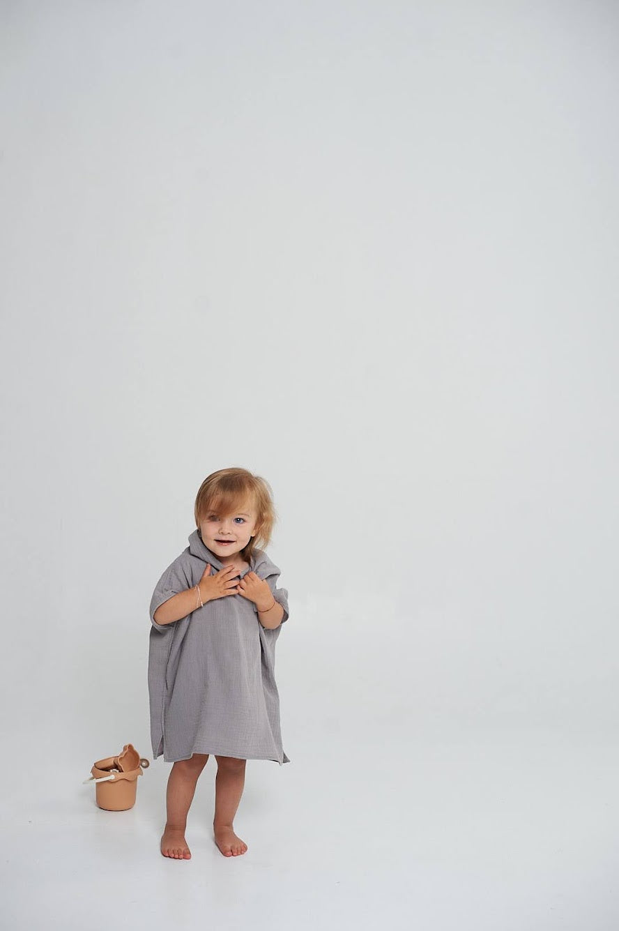 KRABI Kids Muslin Hooded Poncho