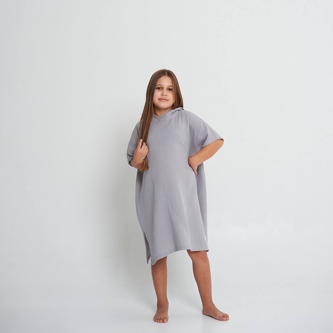 KRABI Kids Muslin Hooded Poncho