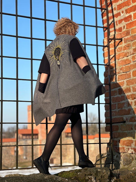The Silver Mist: Hand-Embellished Artisan Vest