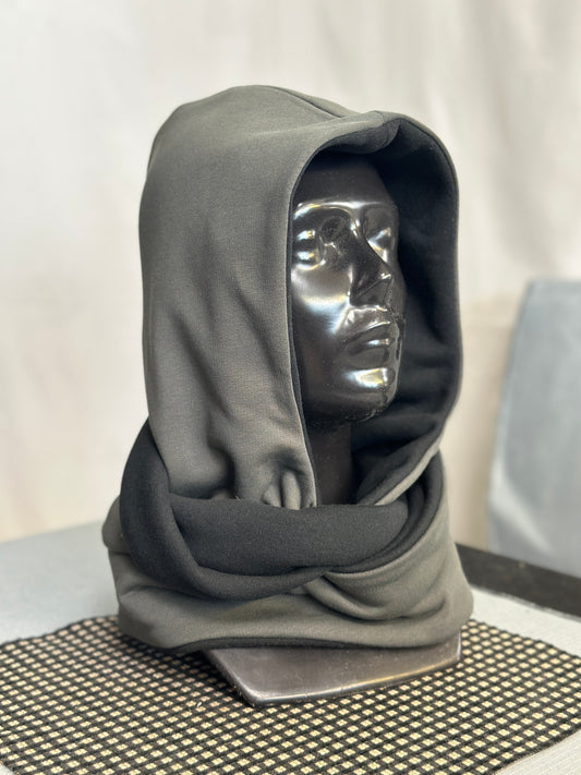 Graphite Grey & Black Reversible Rounded Hood – Long Neck Edition