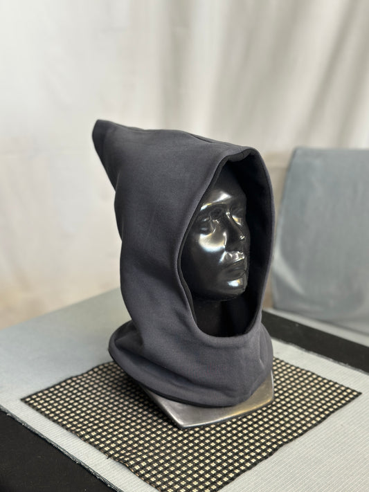 Heather Grey & Black Reversible Elf Hood – Short Neck Edition