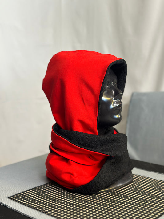 Ruby Red & Black Reversible Rounded Hood – Long Neck Edition