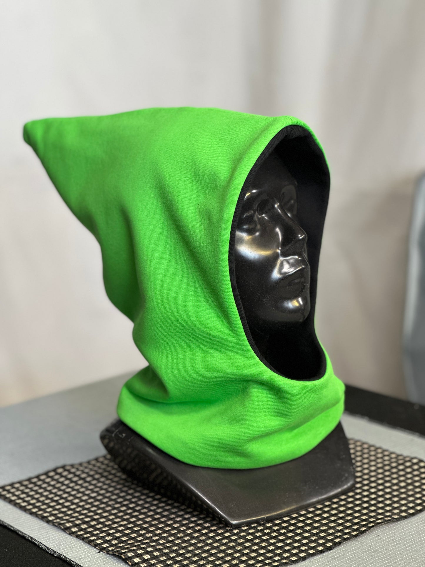 Forest Green & Black Reversible Elf Hood – Short Neck Edition