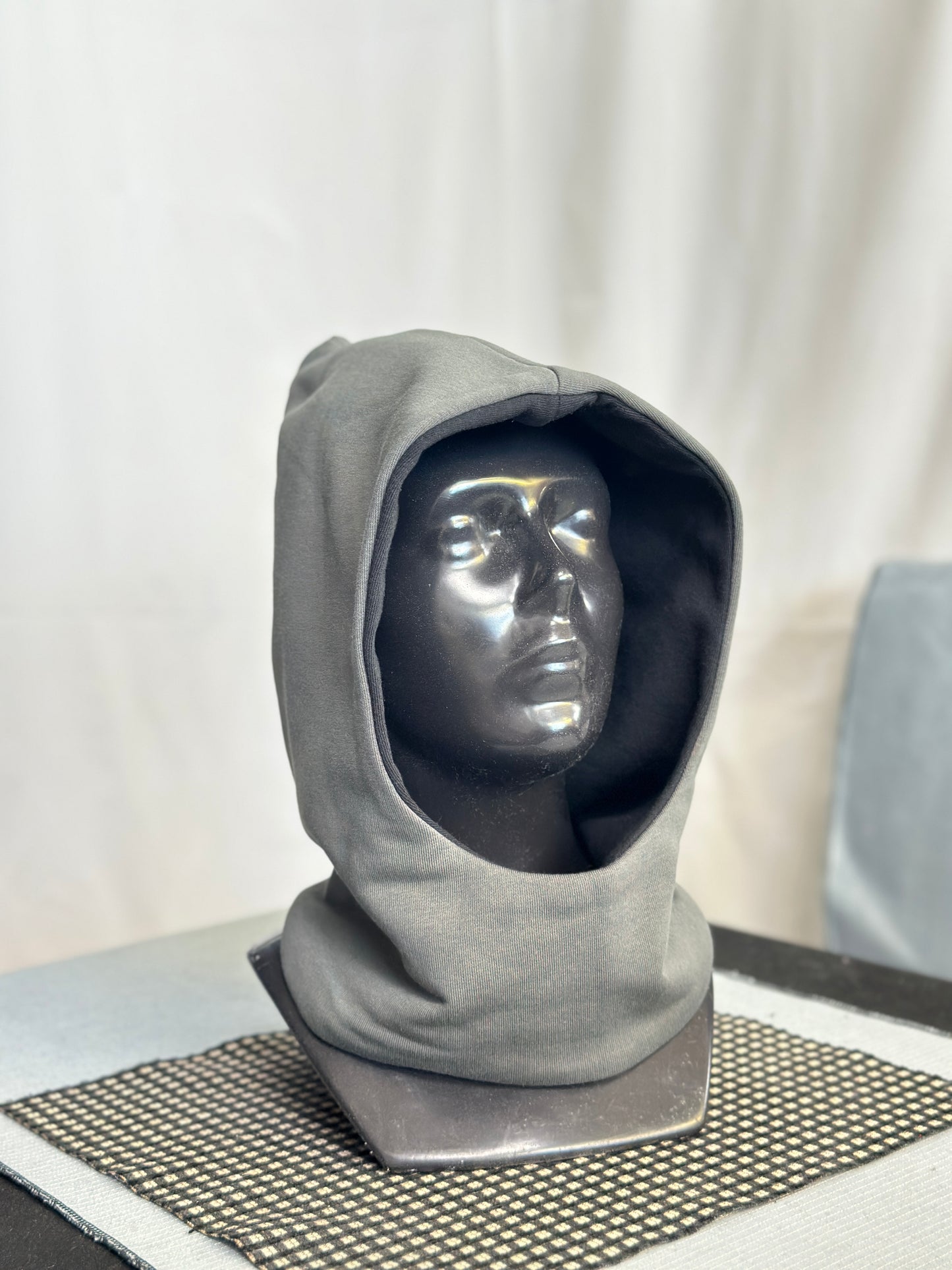 Slate Grey & Black Reversible Elf Hood – Short Neck Edition