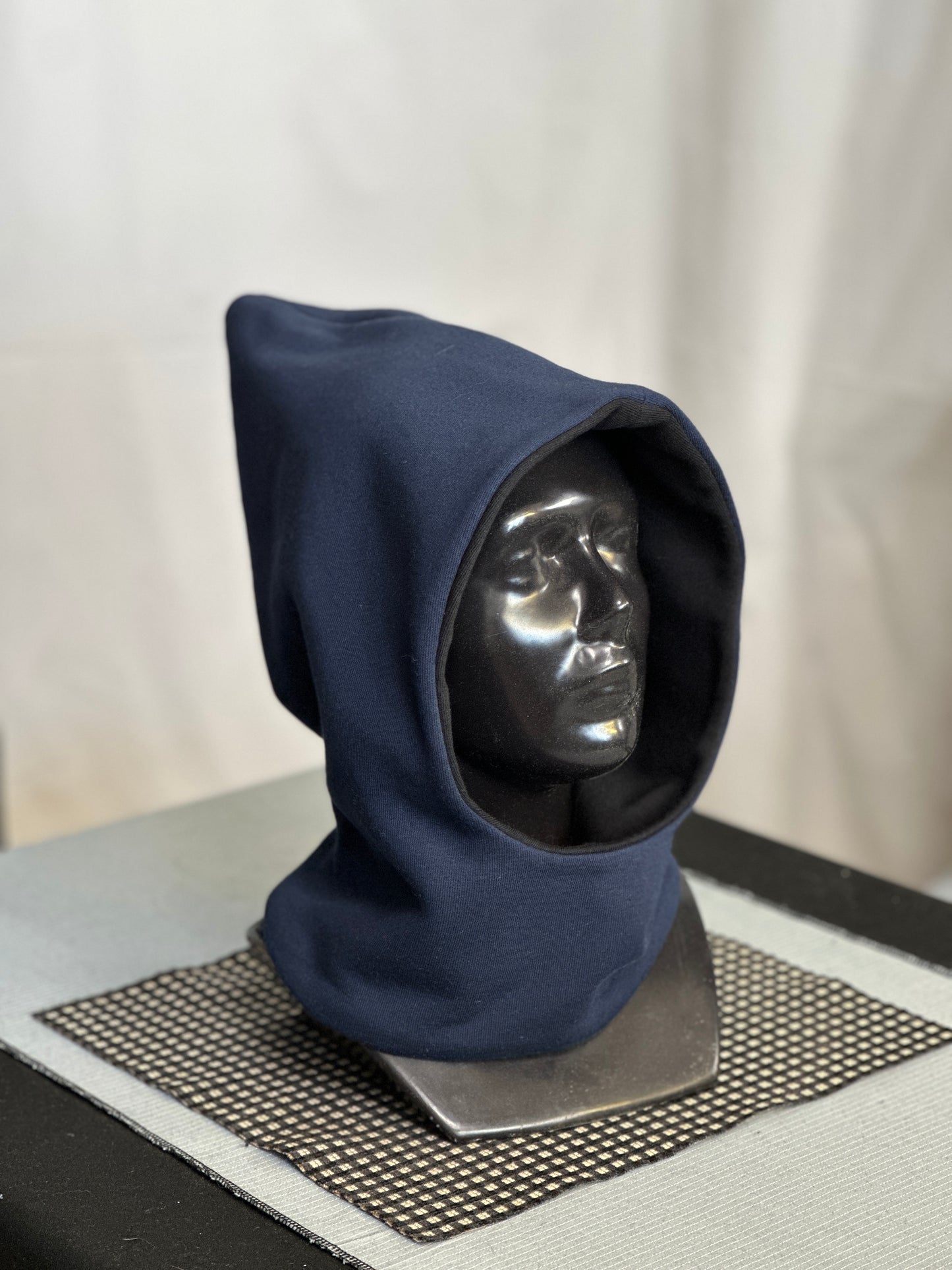 Midnight Navy & Black Reversible Elf Hood – Short Neck Edition