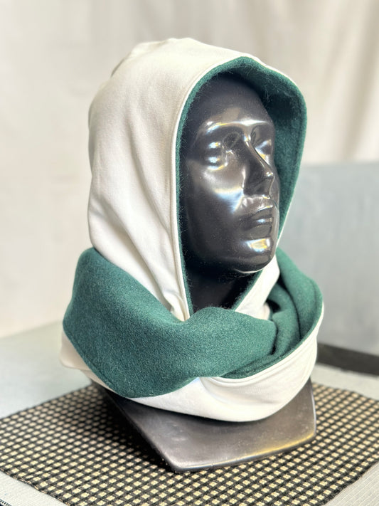 Hunter Green & White Reversible Rounded Hood – Long Neck Edition