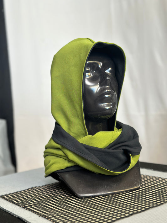 Forest Moss & Black Reversible Rounded Hood – Long Neck Edition