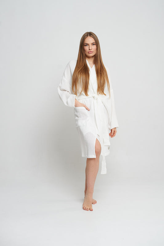 KRABI Women’s Muslin Bathrobe / Kimono Robe