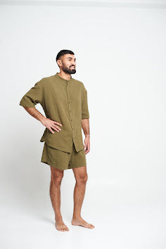 KRABI Men’s Muslin Shirt & Shorts Set