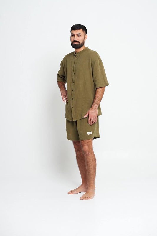 KRABI Men’s Muslin Shirt & Shorts Set